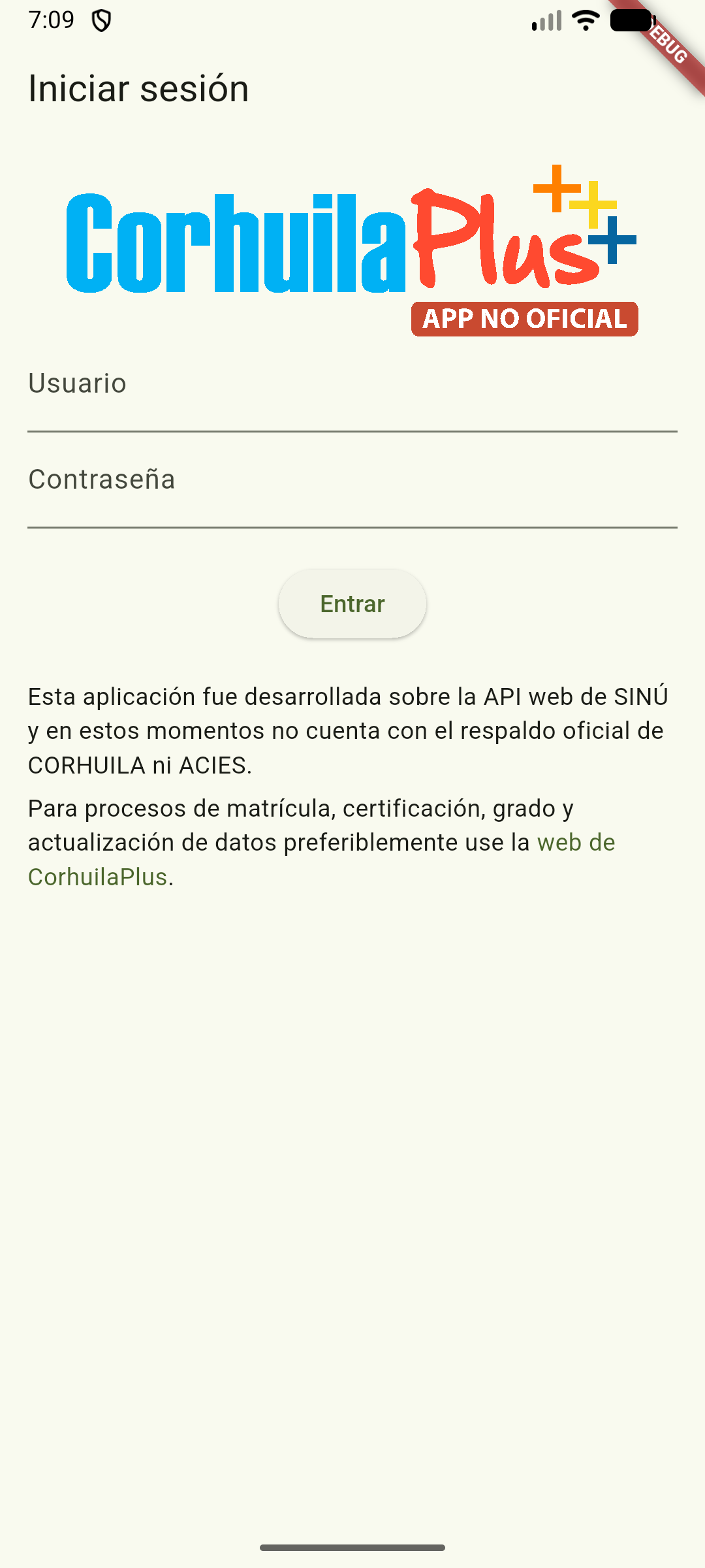 Inicio de sesión